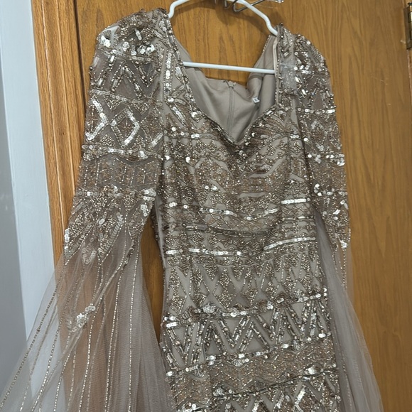 Elegant Evening Gown in Taupe - Picture 6 of 8